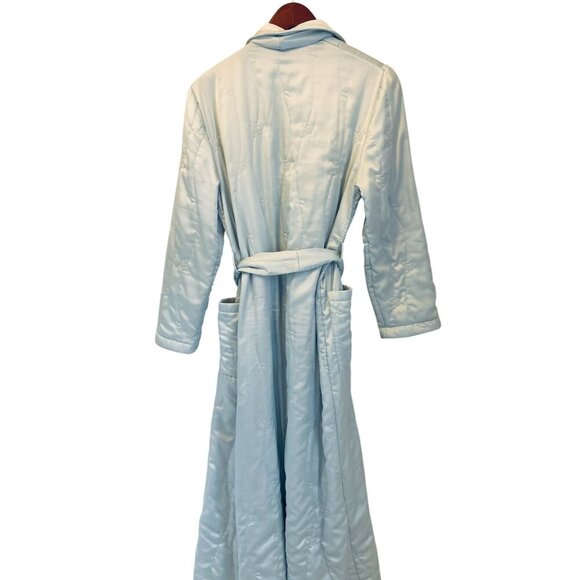 Liliana Ranconesi Light Blue Quilted Robe With Belt Pockets Made in Italy - M - Picture 6 of 9